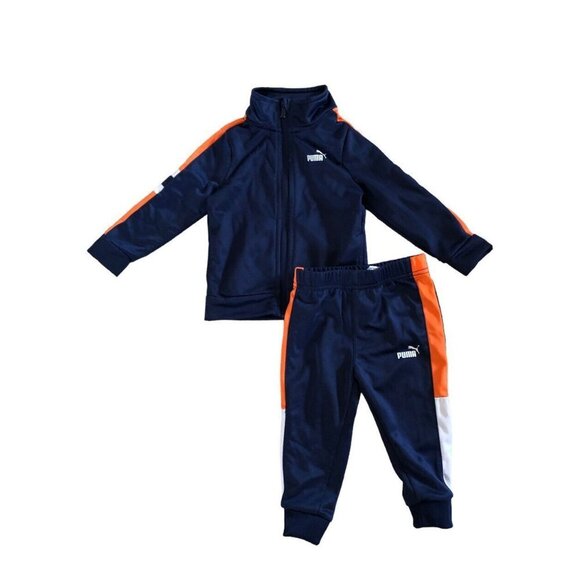 Puma Baby Boys Track Suit Set Colorblock 2 Piece Jacket Pants Broncos Color 18mo - Picture 1 of 8